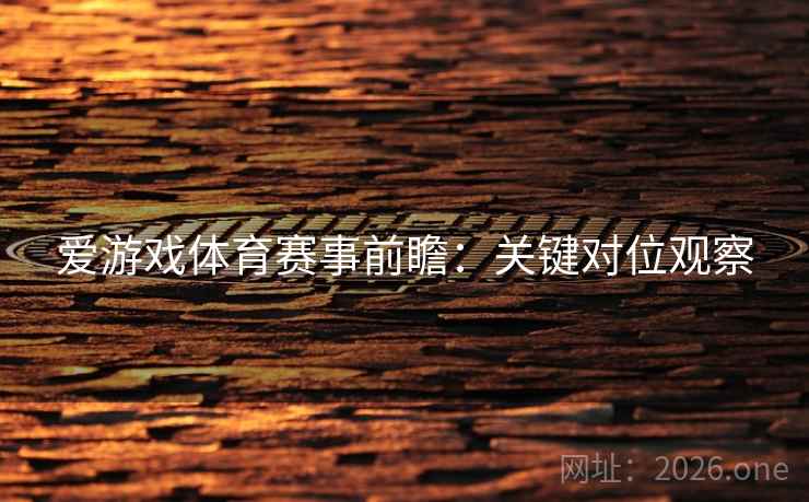 爱游戏体育赛事前瞻：关键对位观察