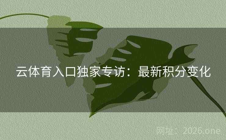 云体育入口独家专访：最新积分变化